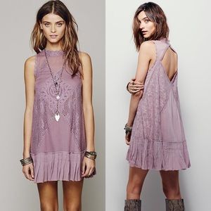 Free People One Angel Elderberry Lace Mini Dress S